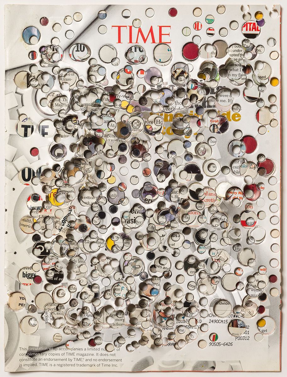 A time magazine cover with a lot of buttons on it