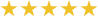 Five gold stars in a row on a white background | Dewitt's Automotive Center