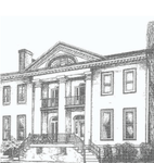 Graphic with blue and white elements