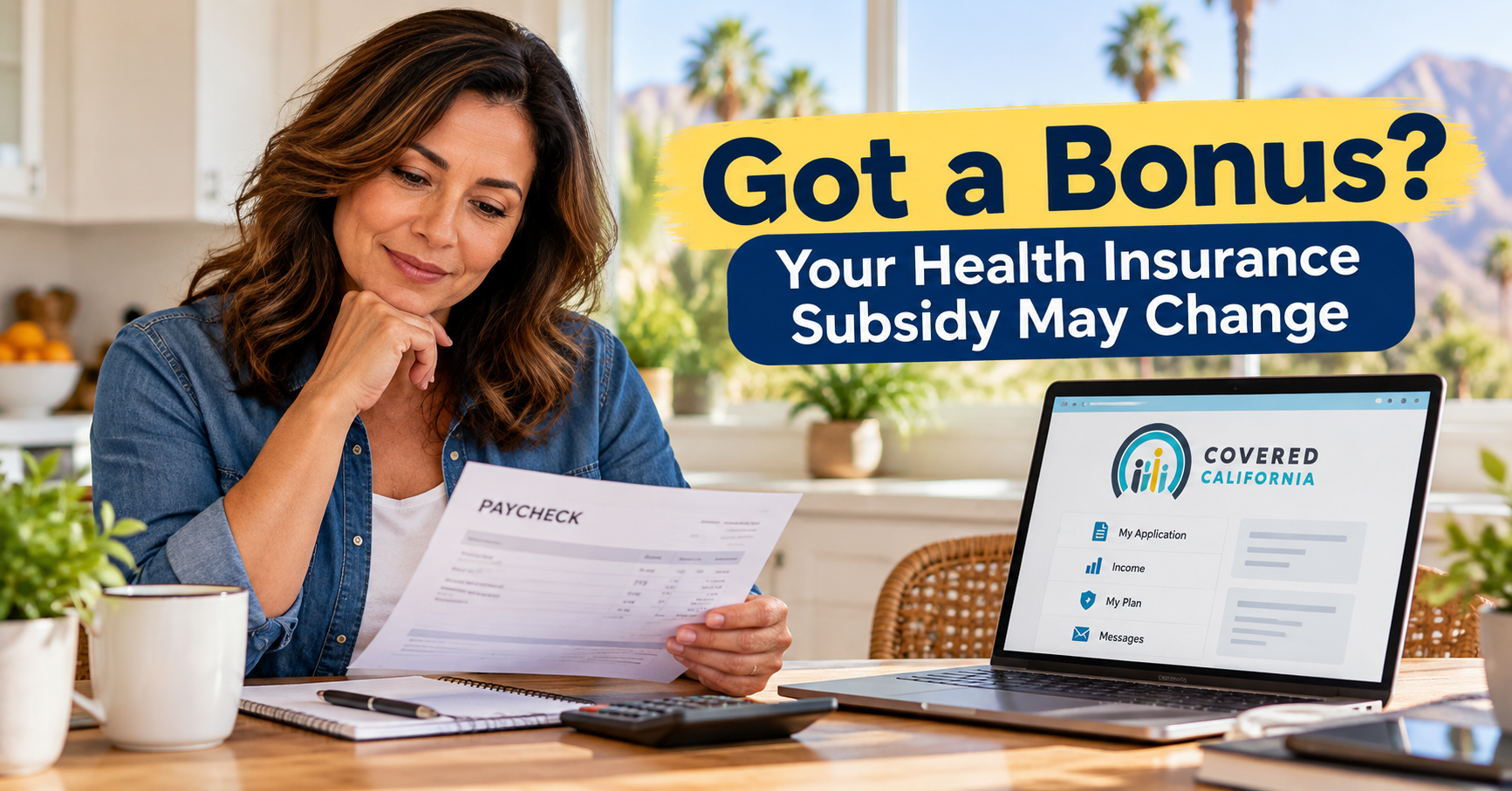 Got a bonus and worried about your Covered California subsidy? Learn how to report the income change