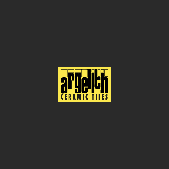 Yellow Argelith Ceramic Tiles logo on a dark gray background