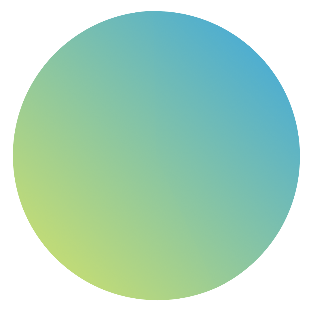 Soft green-to-blue gradient circle on a white background