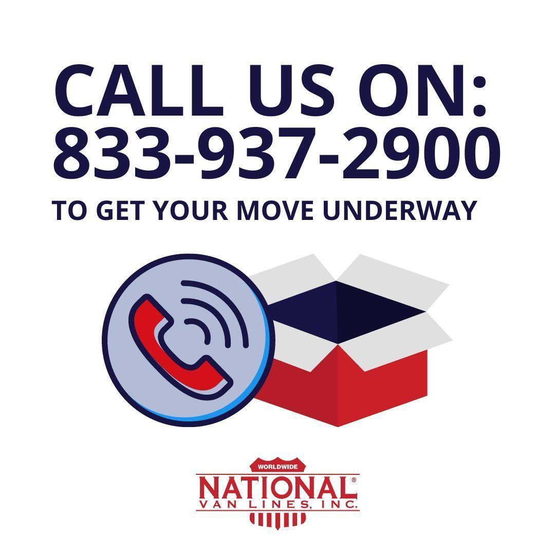Call us on 833-937-2900 to get your move underway, with phone and open box graphic.