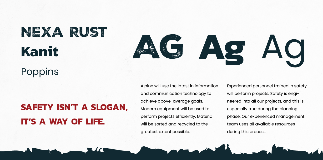 Nexa Rust poster with AG Ag Ag text and red slogan about safety, white background, black text.