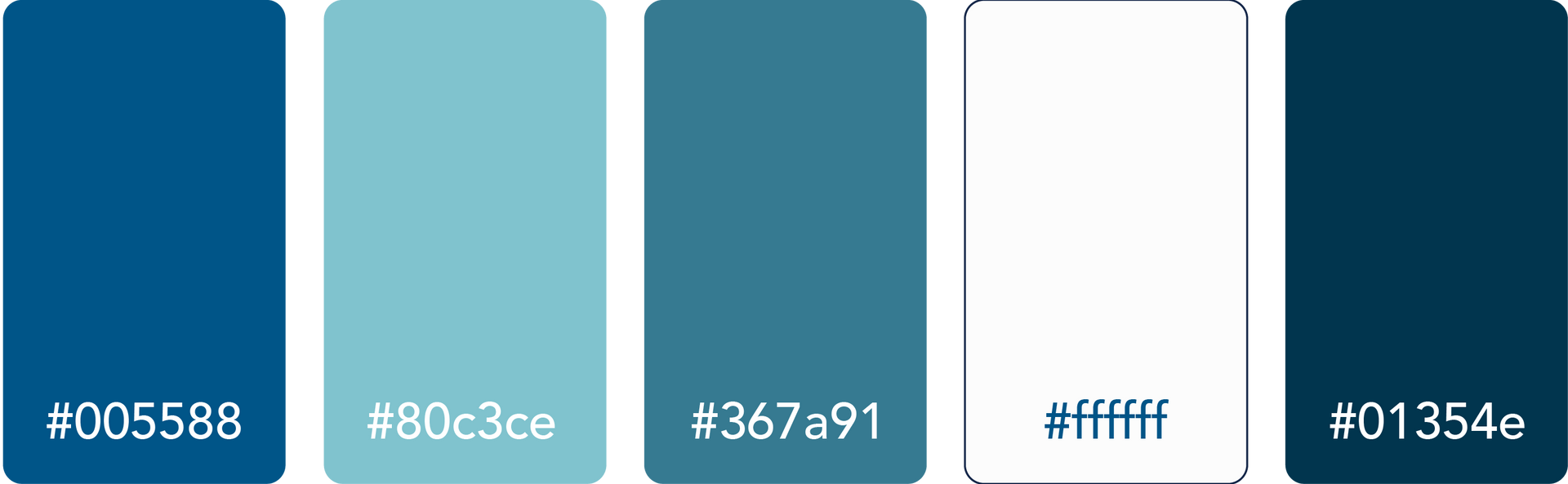 Four color swatches labeled blue, black, teal, and lime with their hex codes.