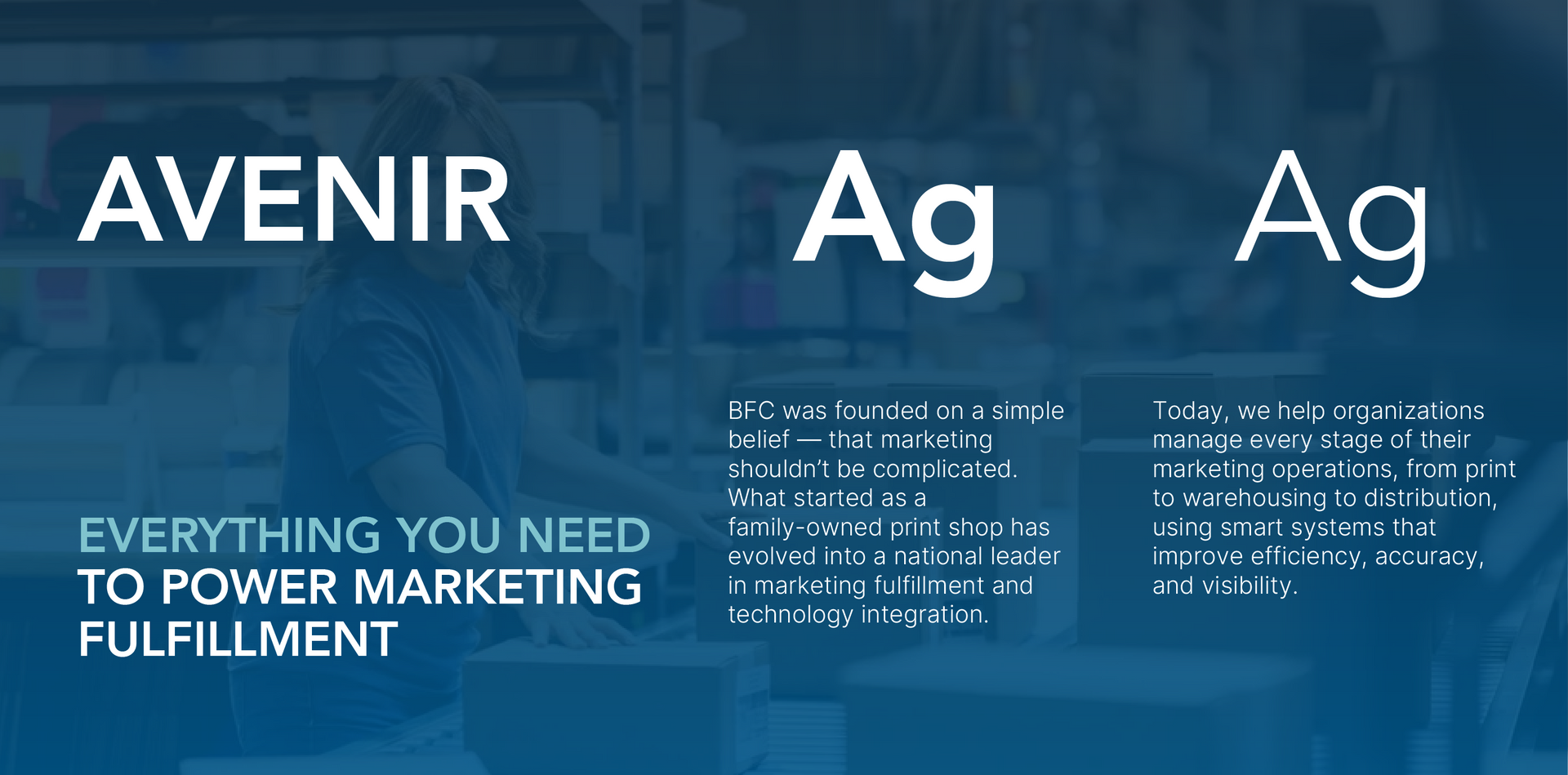Blue promotional graphic for Eurostile and Barlow fonts, with “Ag” samples and “Thickening jobs & career opportunities!”