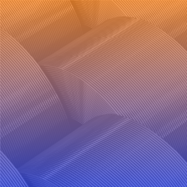 Abstract orange-to-blue gradient with fine diagonal texture and soft curved shapes