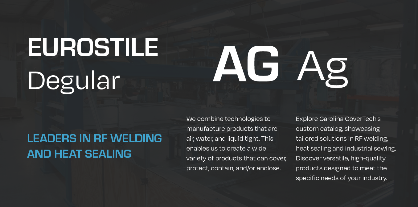 Eurostile and Degular font comparison on a dark background with large AG and sample text