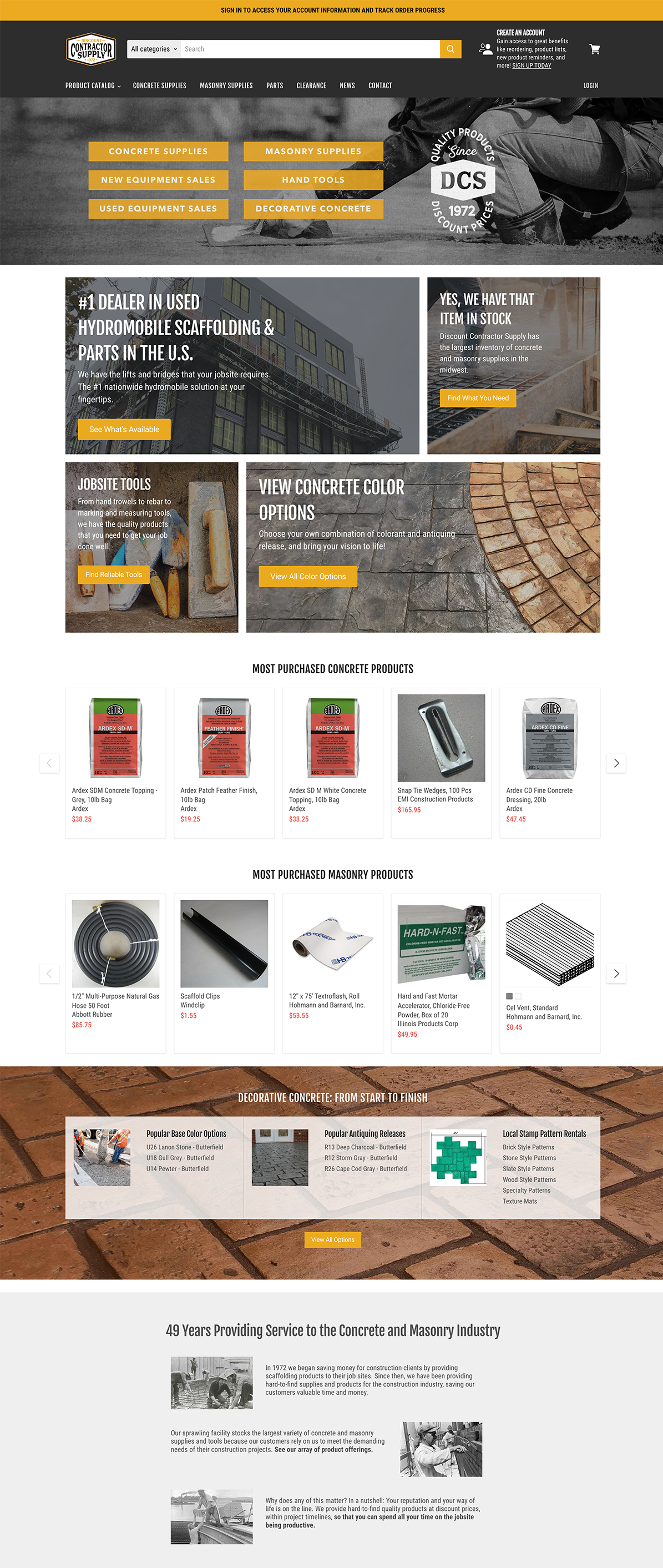 Japanese retail webpage with orange buttons, black header, and product images arranged in sections
