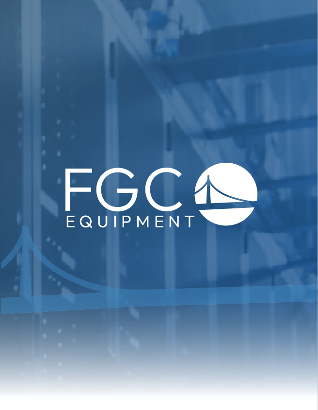 FGC Equipment logo in white over a blue industrial background