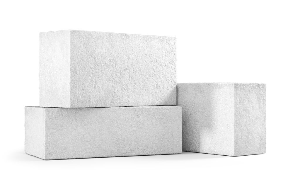 Three white rectangular blocks stacked on a white background