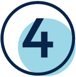 Dark blue and light blue circular logo with a bold number 4 in the center