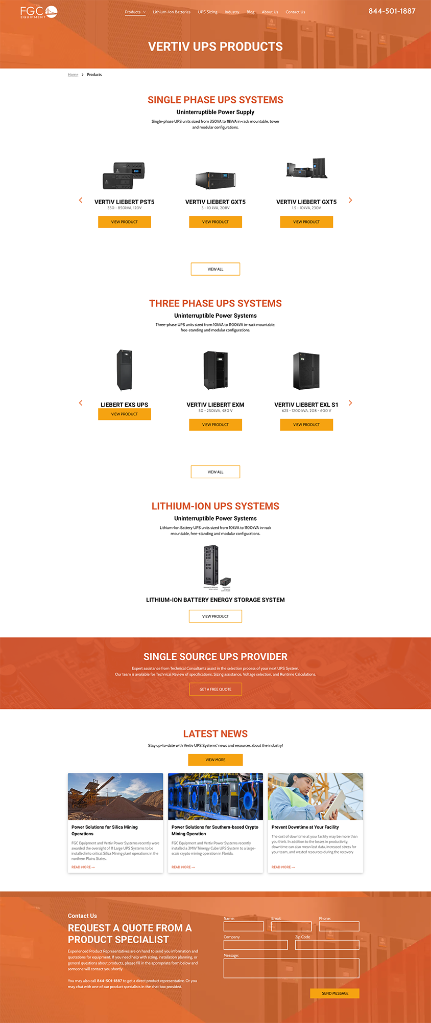 Orange e-commerce webpage showing product categories, featured items, and a bottom photo gallery.