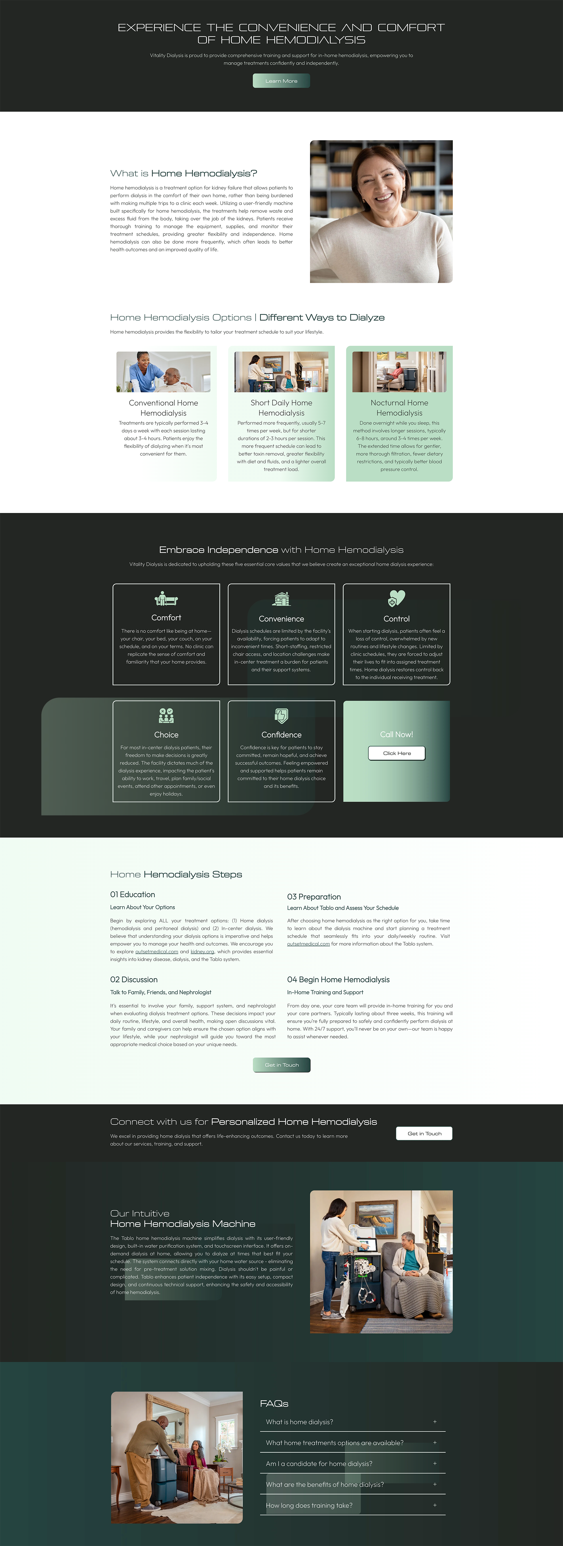 Dark-themed presentation slide with several white text sections, charts, and small photos on a green and black layout