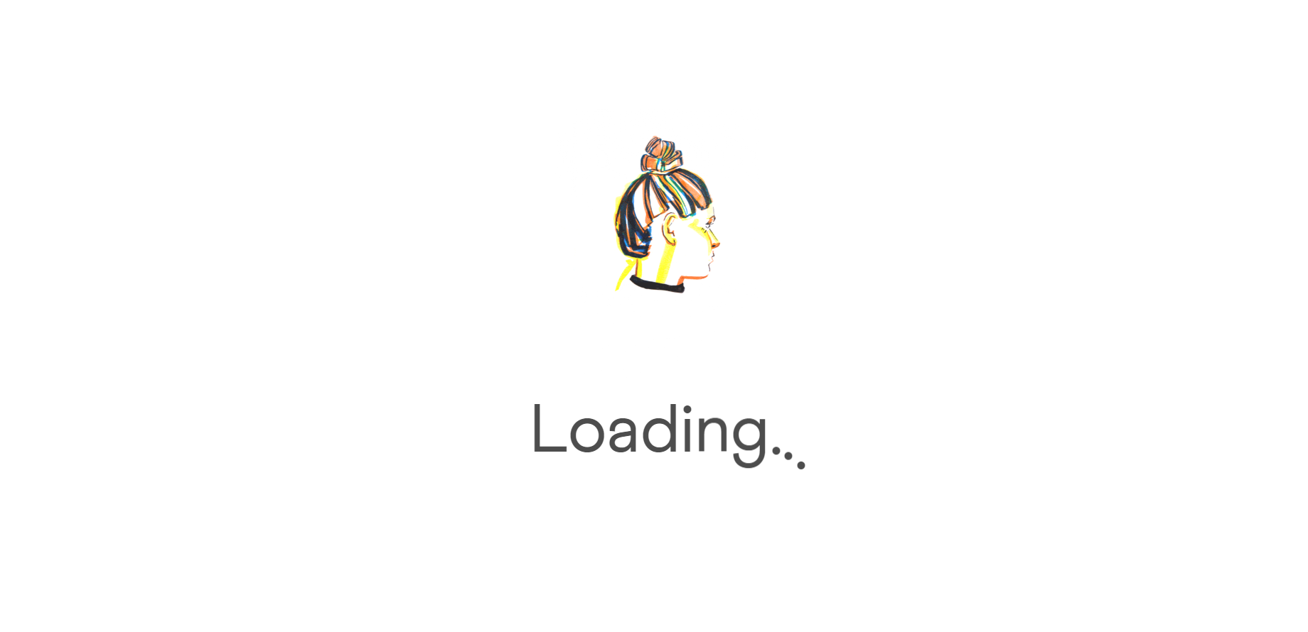 Loading spinner above the word “Loading…” on a white background