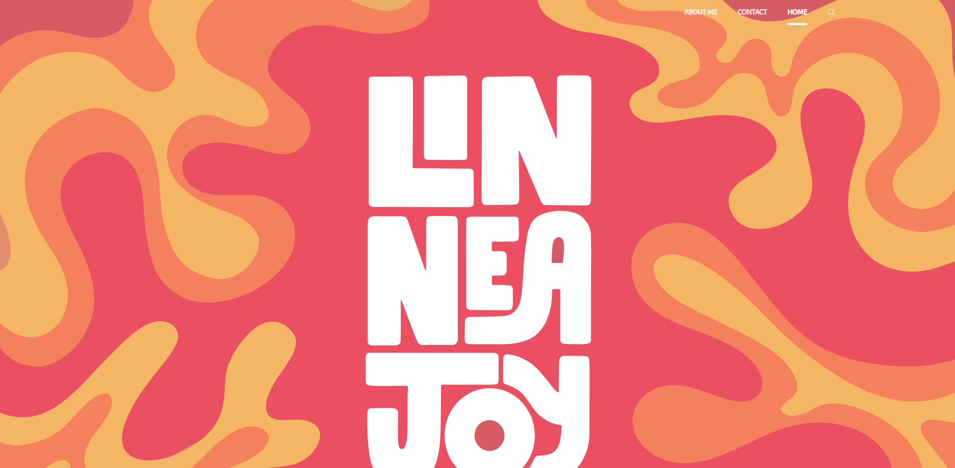 Abstract orange and pink swirl background with white stacked text reading “LINEA TOJ”