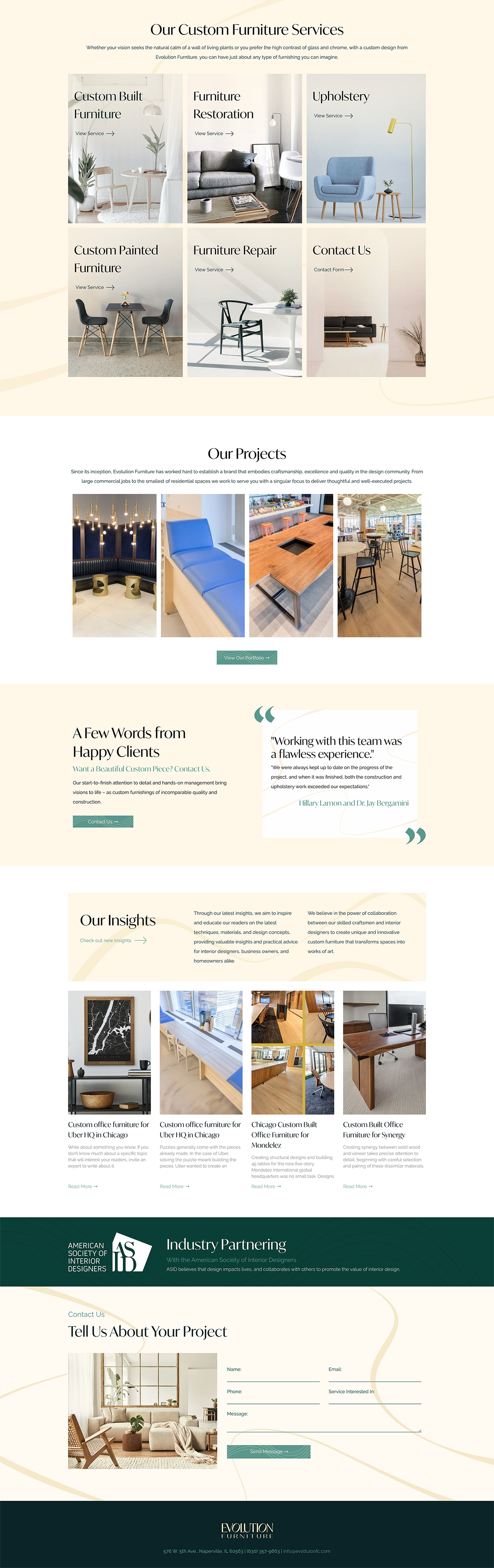 A collage of interior design and décor inspiration boards with product photos and notes in beige and green layouts