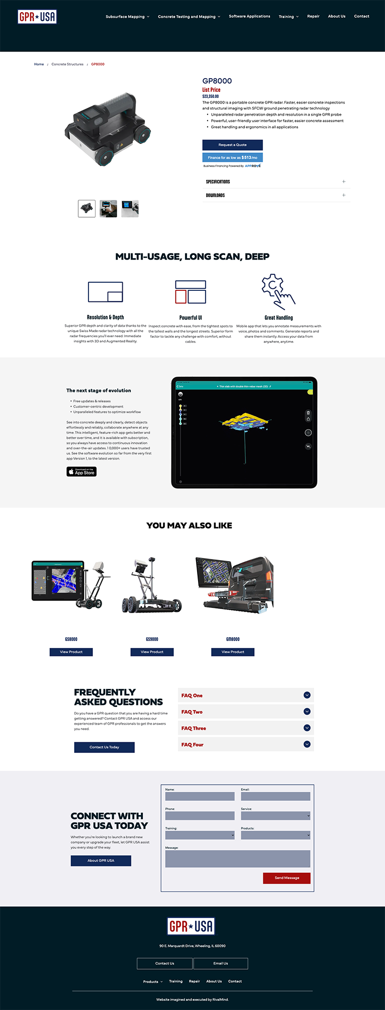 Electronic component product page with a black control board, specs, dimensions, and wiring diagram.