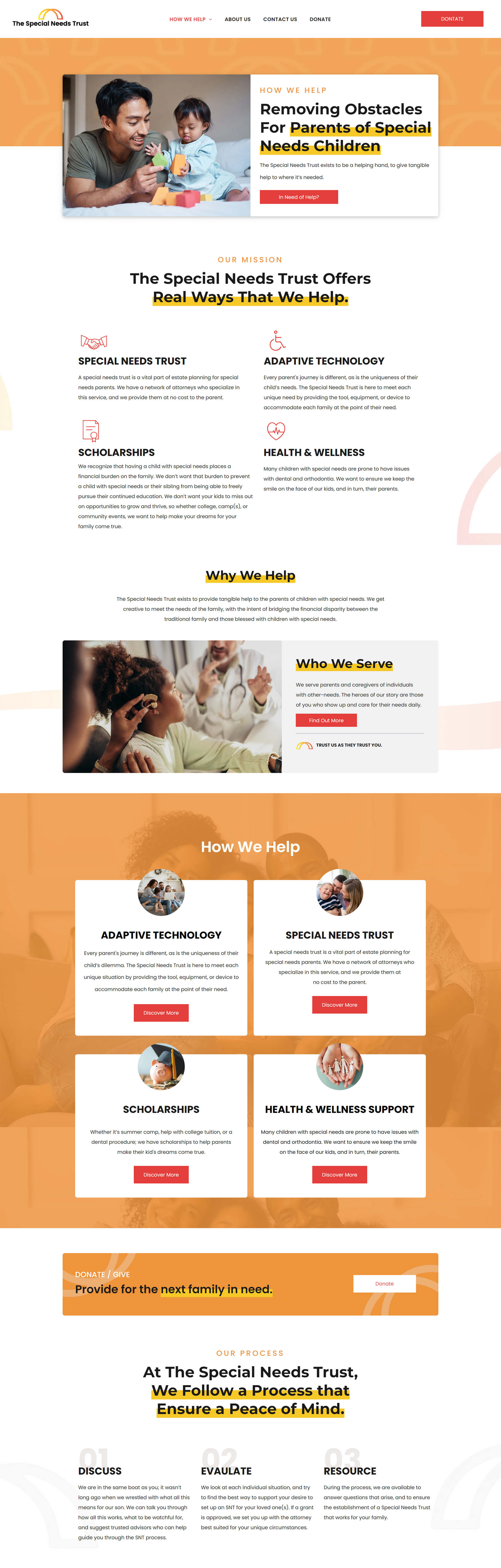 Japanese website page with orange accents, a top banner, product cards, and a call-to-action section.