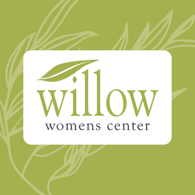 Willow Women’s Center logo on a white panel over a green leafy background