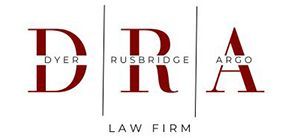 Logo of a law firm: Red letters D, R, and A with the words Dyer, Rusbridge, and Argo.