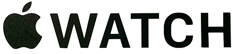 An apple watch logo on a white background