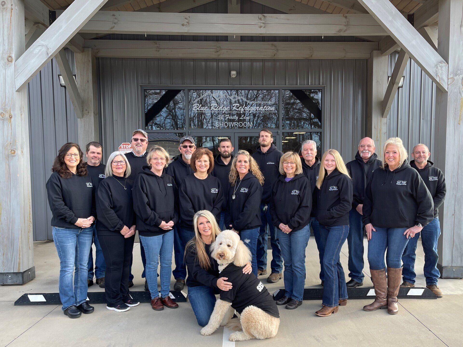 Industrial Refrigeration — Group Picture of Staff with their Dogs in Asheville, NC Industrial Refrigeration — Group Picture of Staff with their Dogs in Asheville, NC