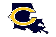 Louisiana Cubs logo: Yellow text on white background. &ldquo;LOUISIANA&rdquo; above a stylized yellow "C" and &ldquo;CUBS&rdquo; with black outlines.
