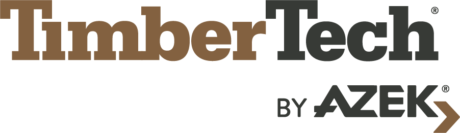 A logo for timber tech by azek on a white background