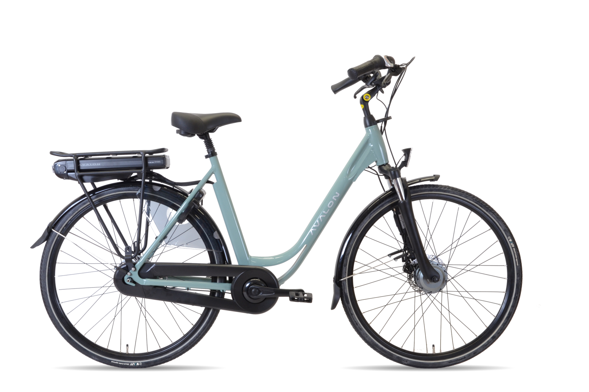 Avalon E-City .Avalon E-City. Lichtgroene elektrische fiets met instap,