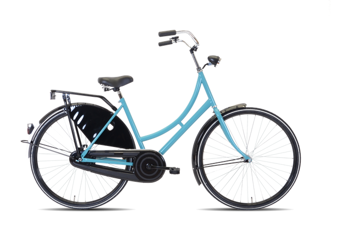 Lichtblauwe Avalon klassieke stadsfiets met zwarte details