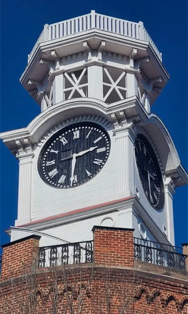 Tower detail against a blue sky