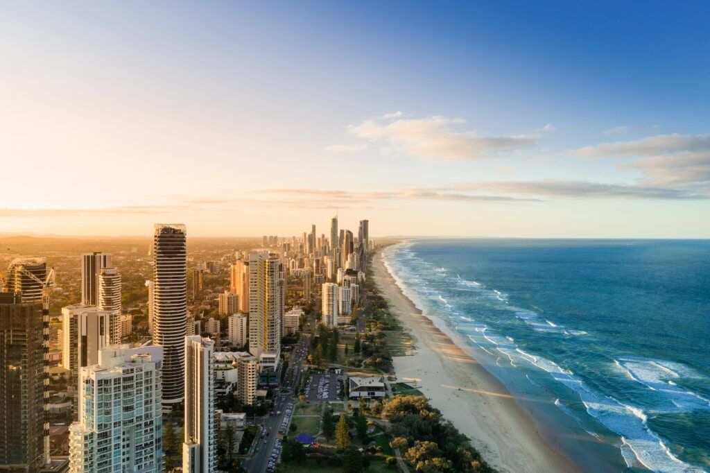 A Coastal Cityscape at Sunset — Glass Pool Windows Australia In Broadbeach, QLD