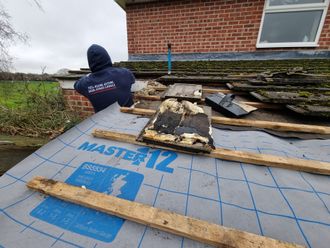 Roofer at work