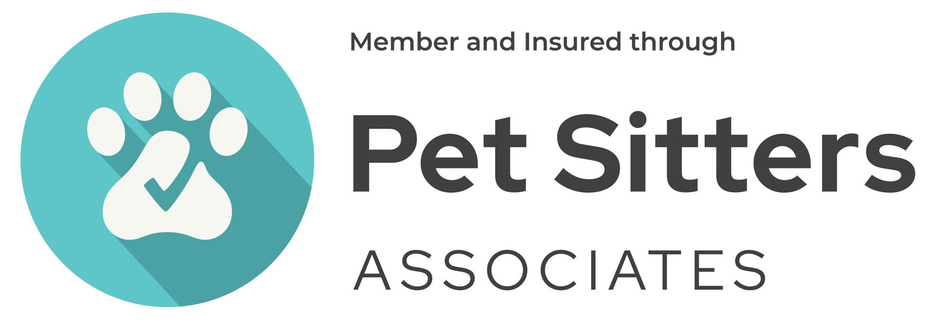 Pet Sitters Associates logo with teal paw icon and text on white background