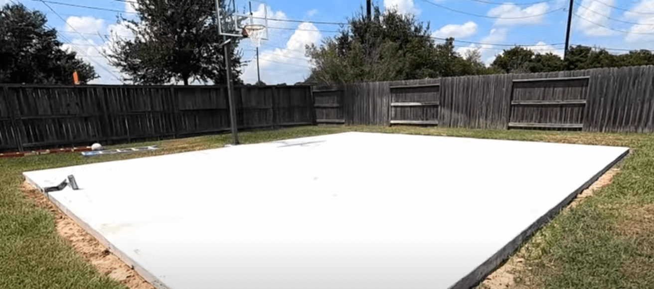 Concrete company installs a new basketball court in coon rapids, MN