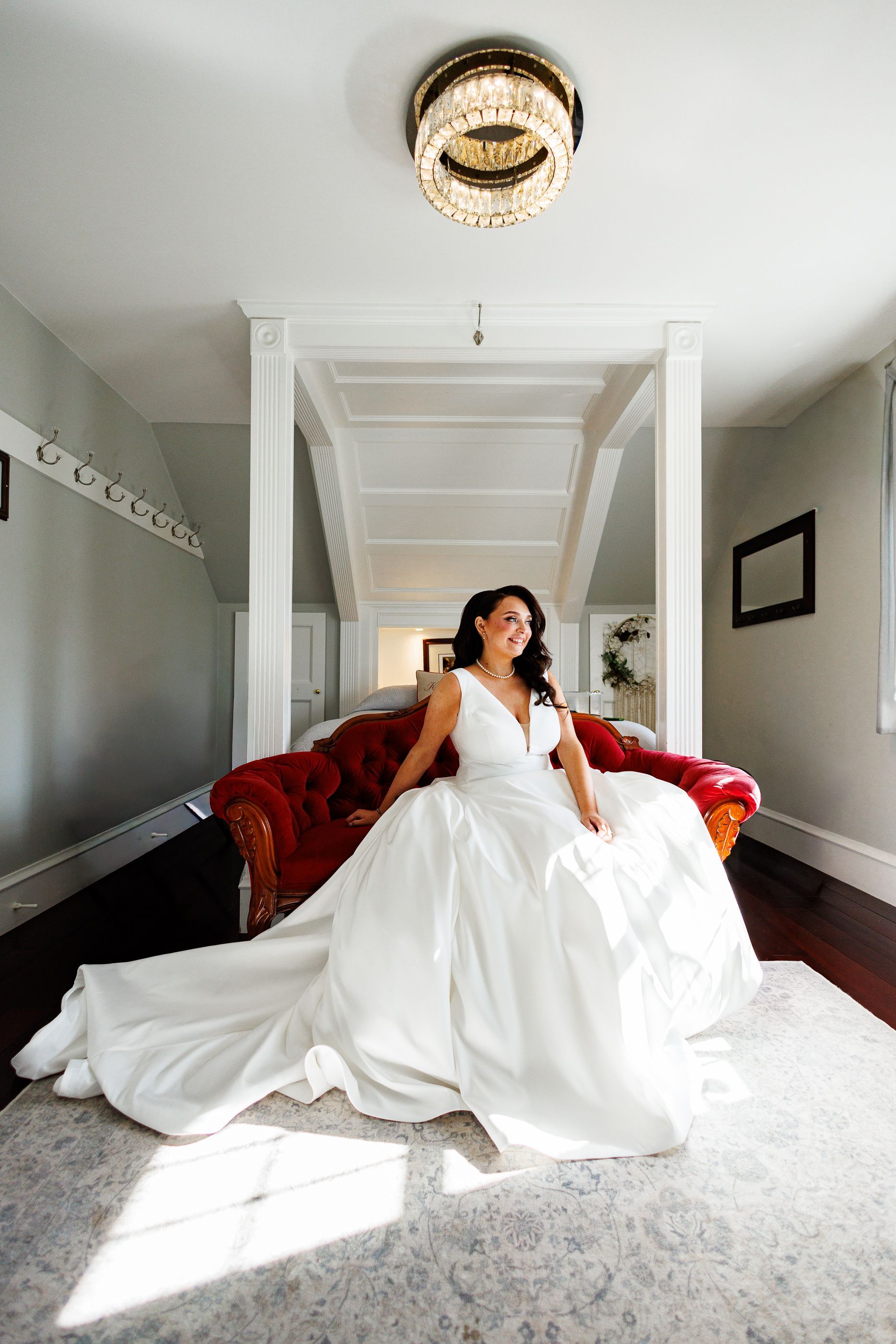 Bride solo photo at Five Bridge Inn wedding