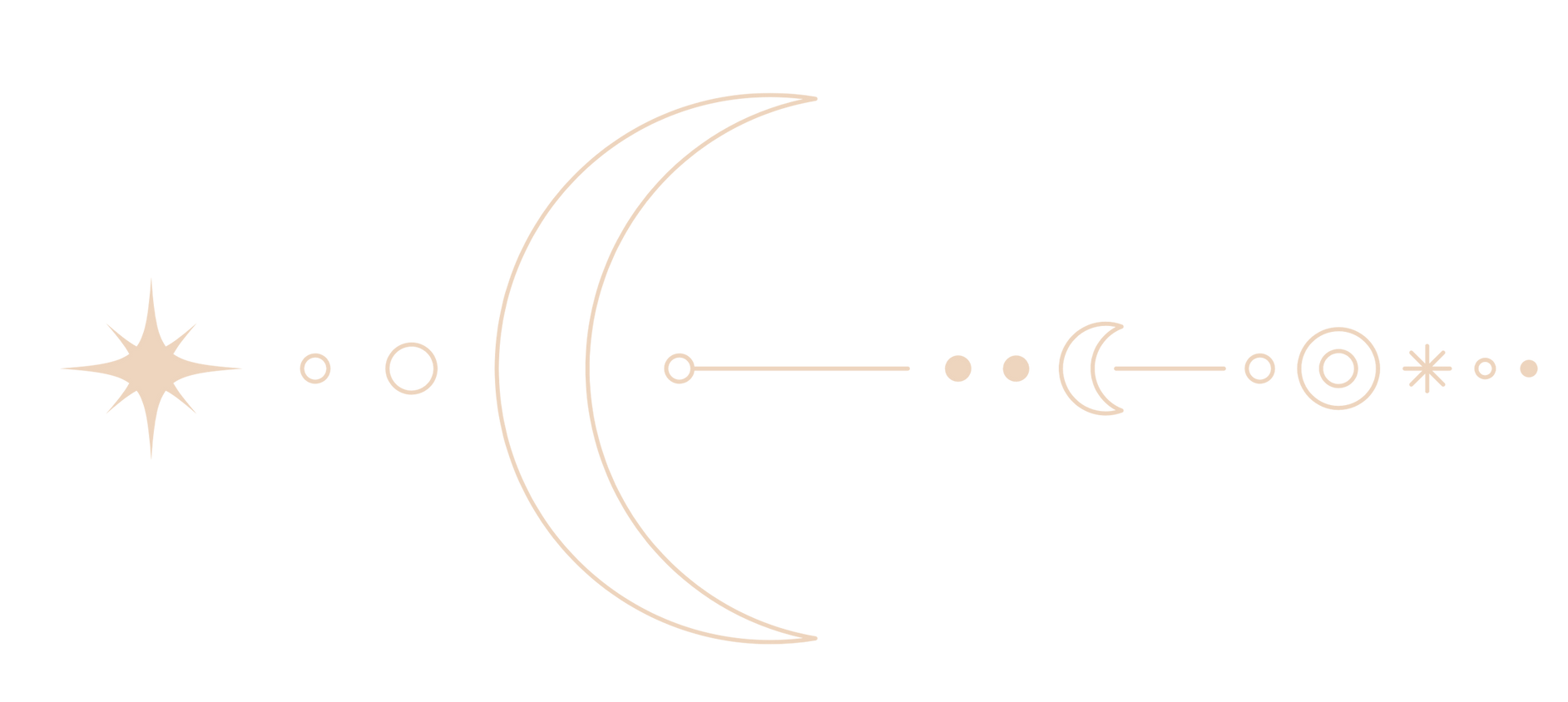 A drawing of a crescent moon and a star on a white background.
