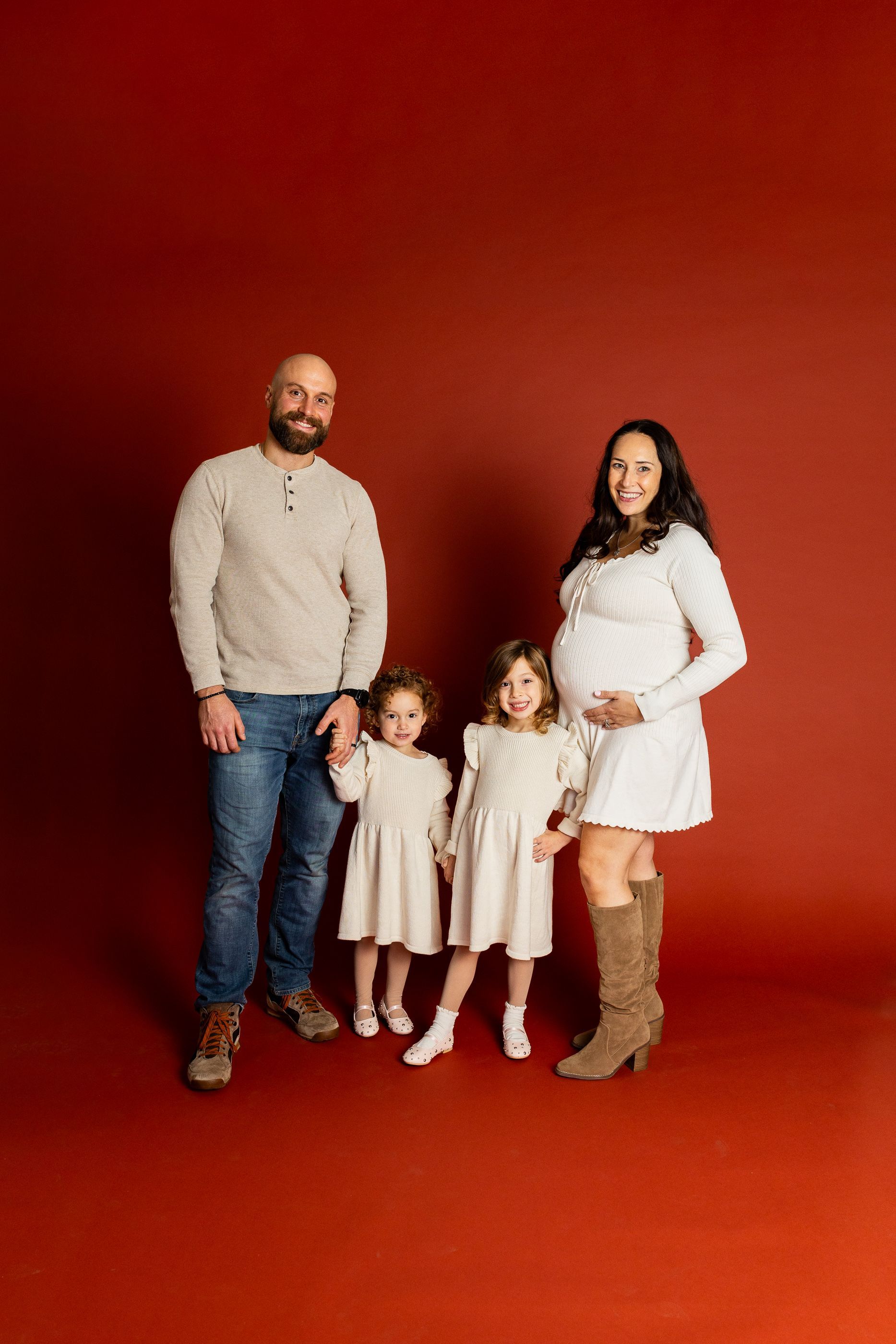 Maternity photography family posing together