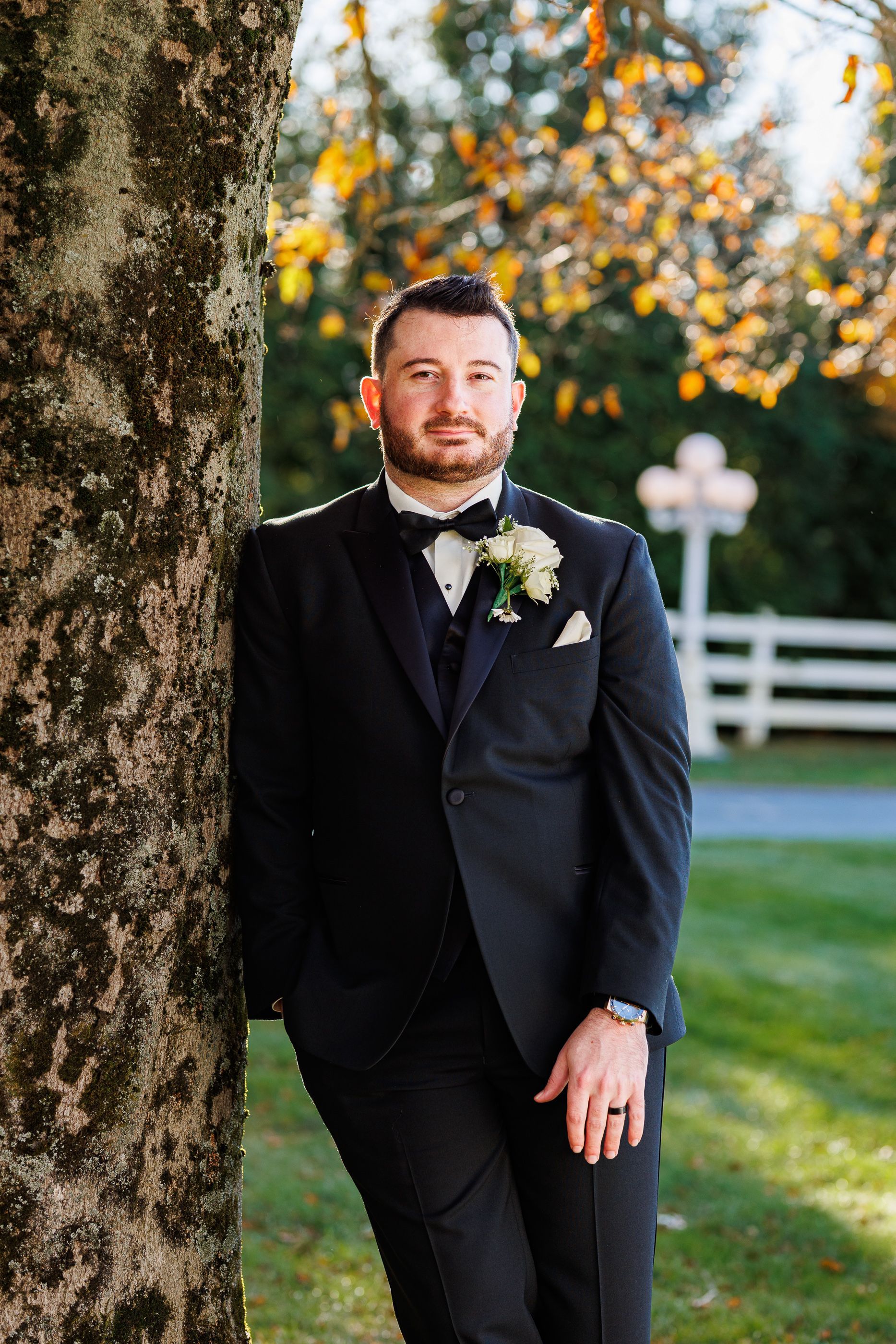 photo of groom at Five Bridge Inn wedding