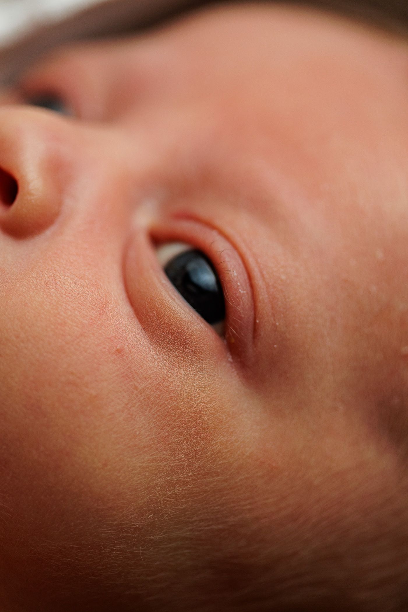 Newborn photography close up of eyelashes