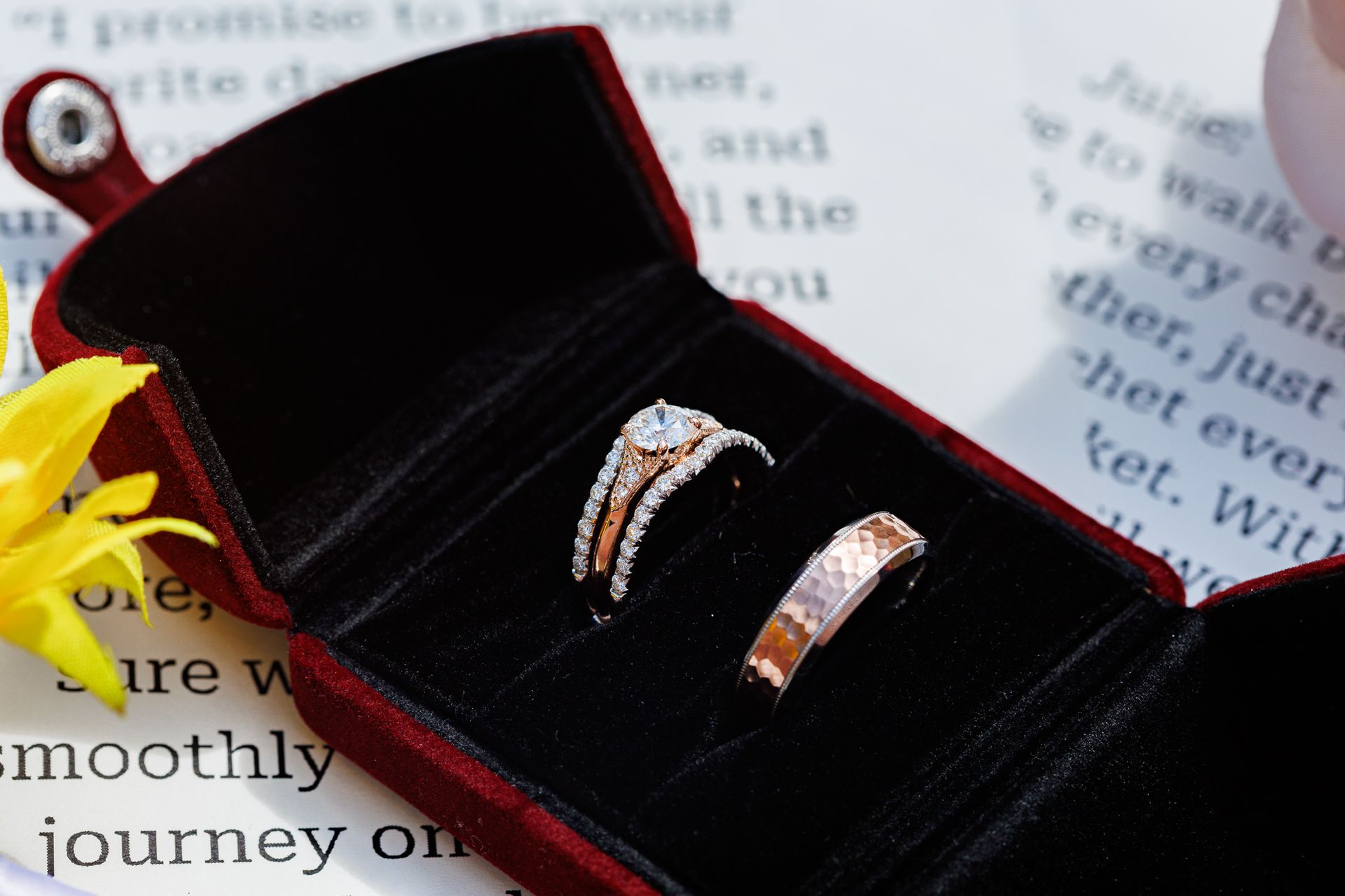 wedding rings close up