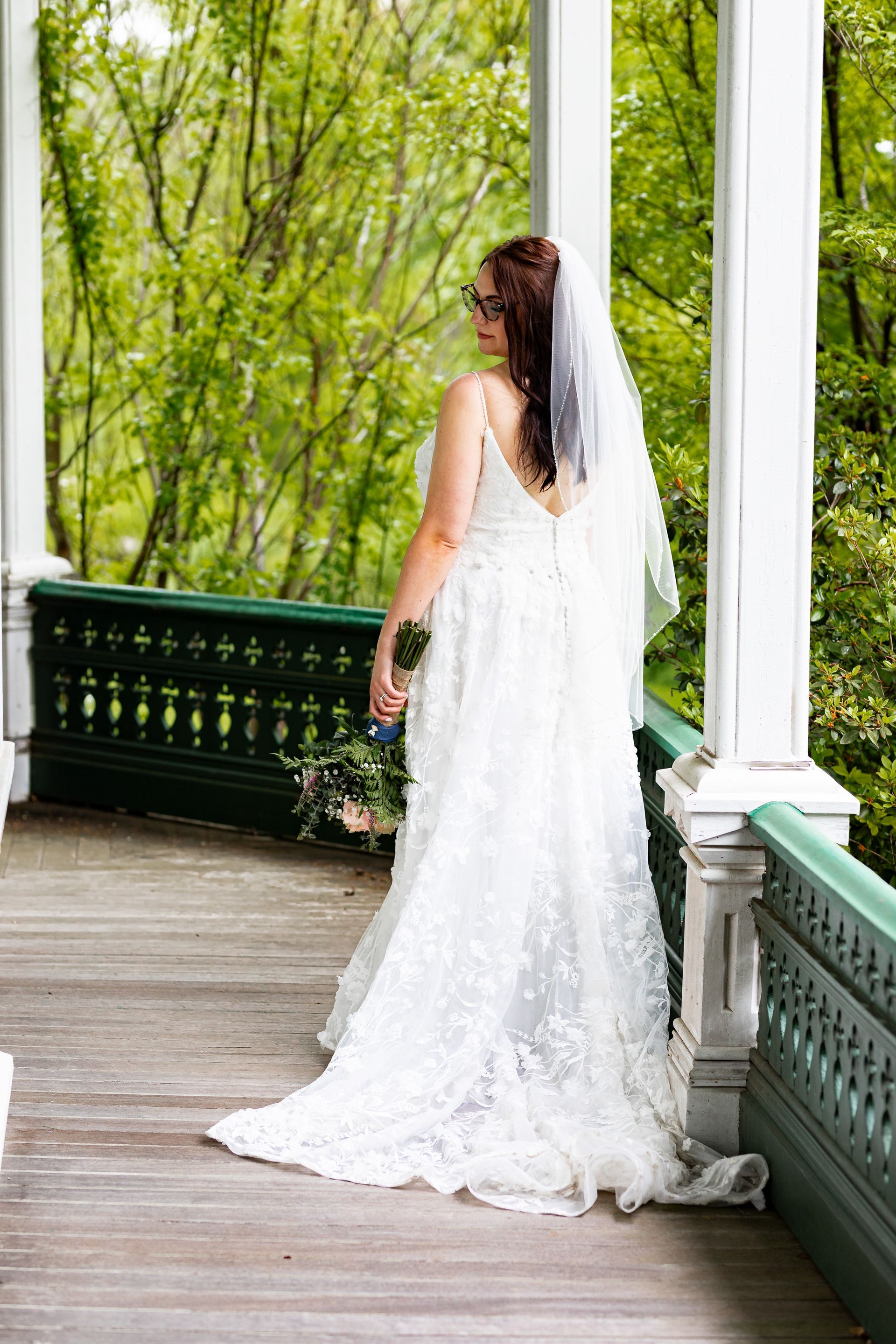 Bride posing at wedding at Elm Hill Farm in Brookfield, MA