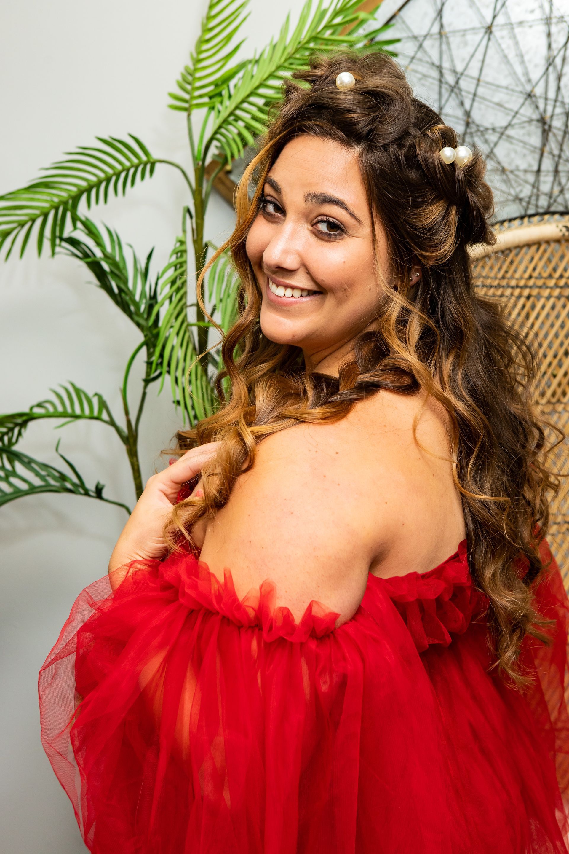 Photography MA -  girl in a red dress facing the camera