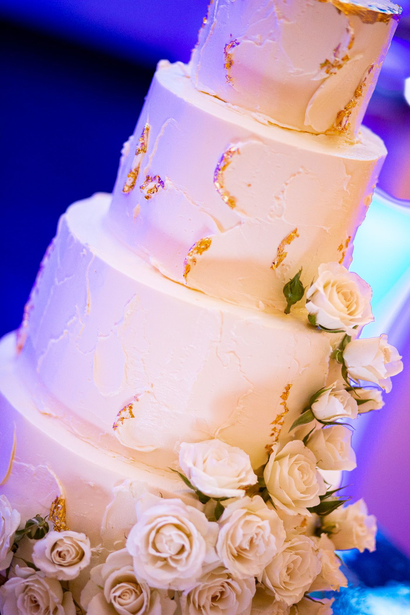 wedding cake close up during wedding at Boston Museum of Science