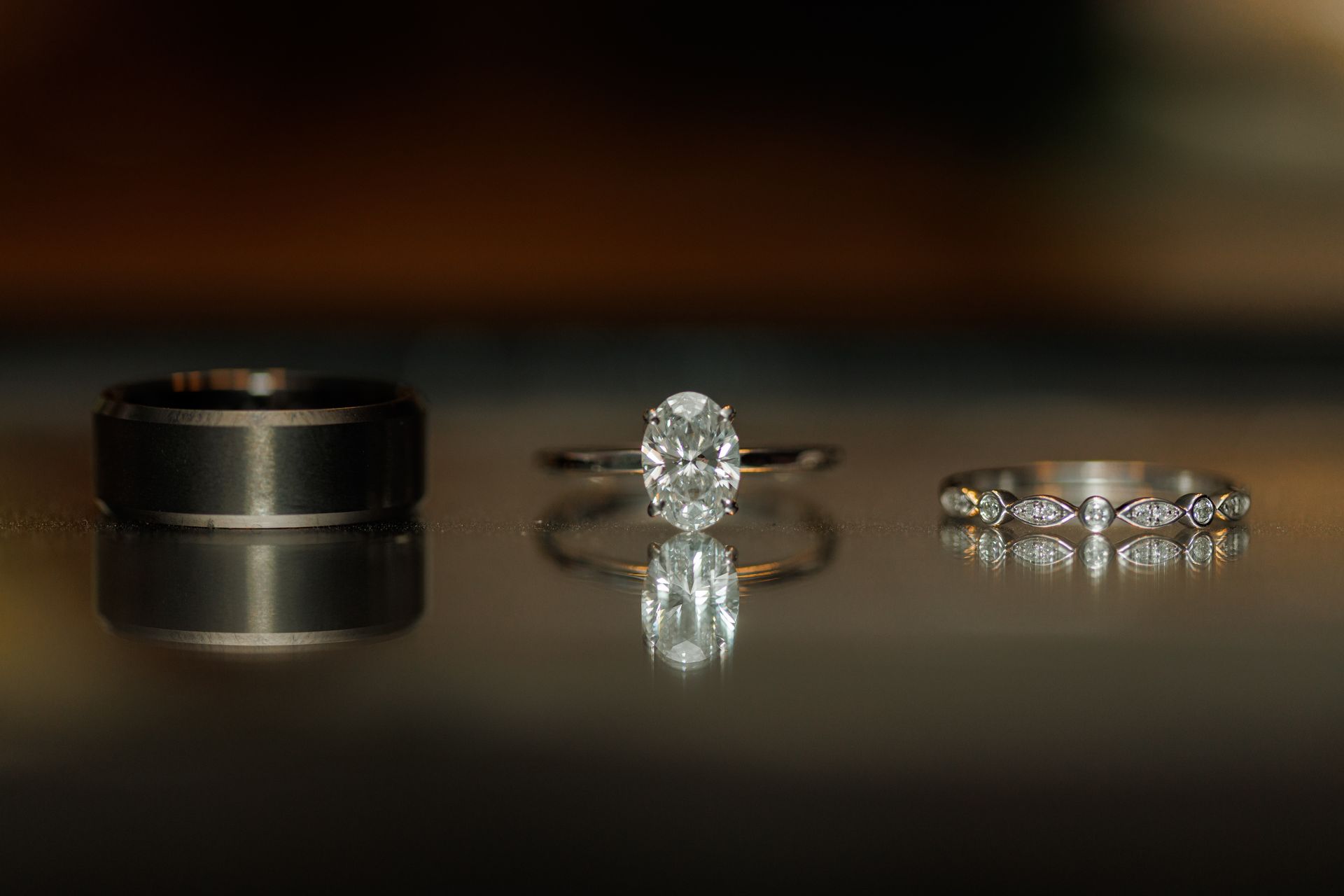wedding rings close up