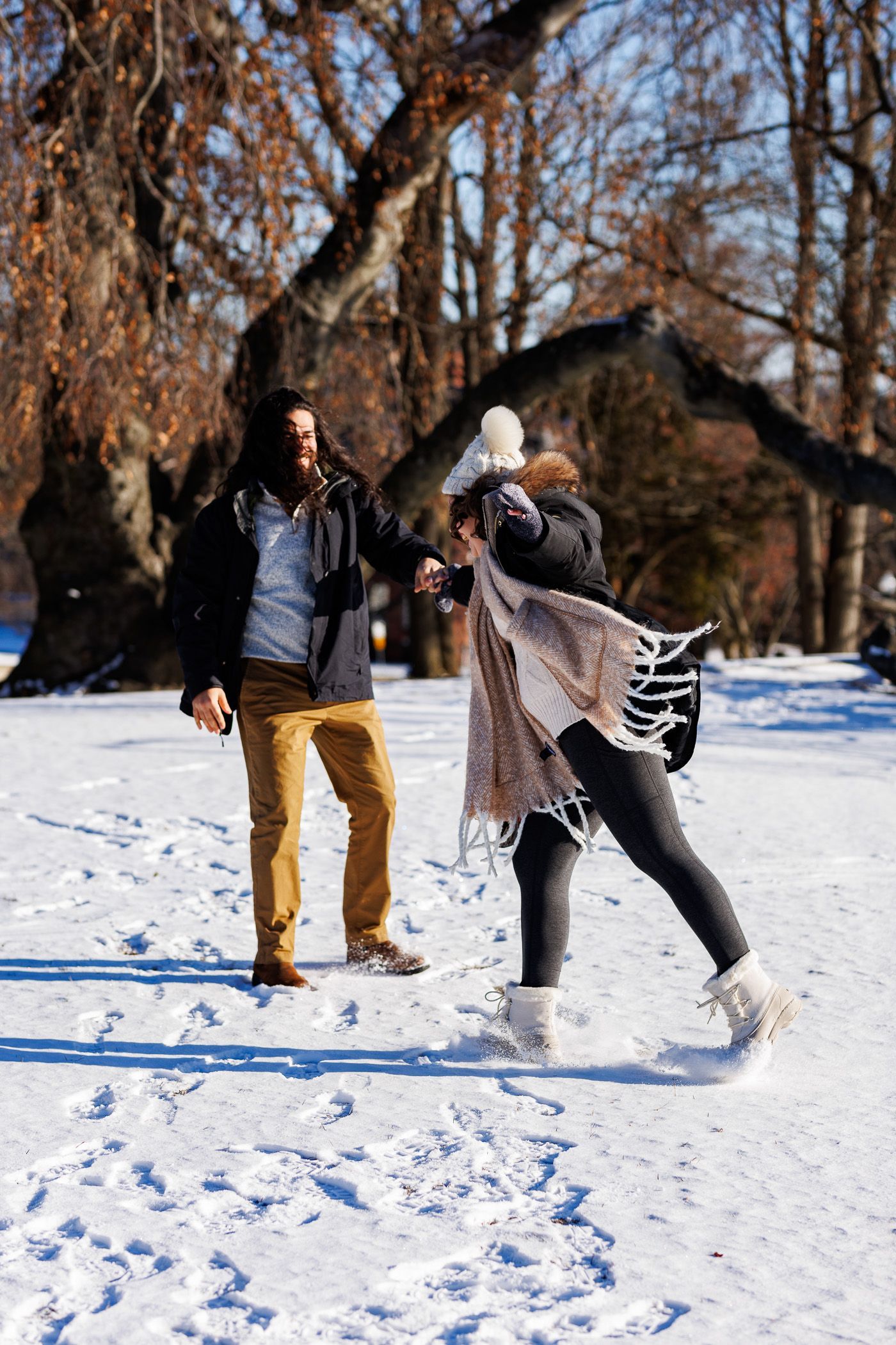 snowscape engagement photos