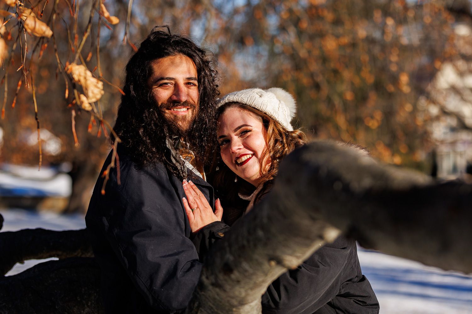 snowscape engagement photos