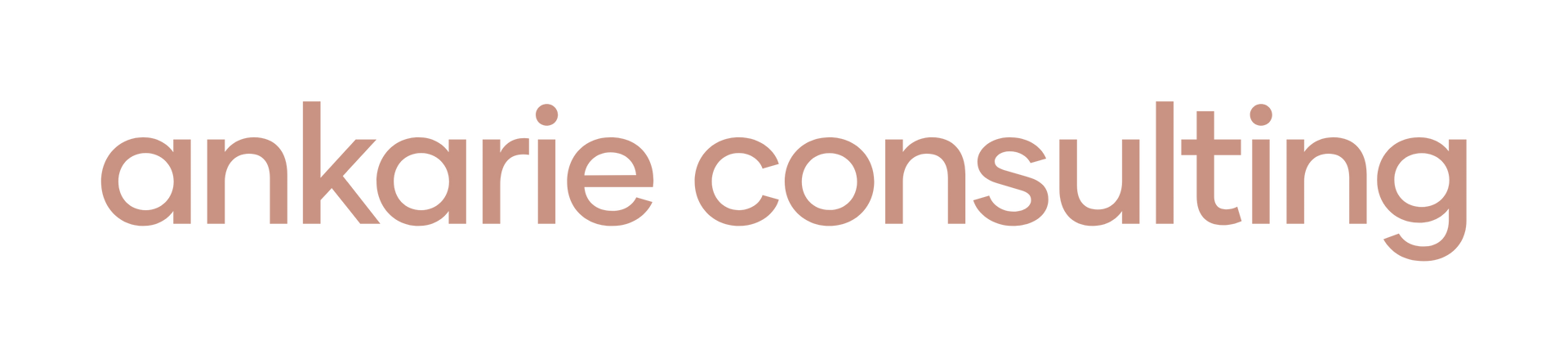 Ankarie Consulting logo in pale orange text on a white background