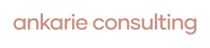 Ankarie Consulting logo in pale orange text on a white background
